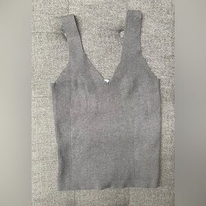 Gray Women's Ribbed Tank Top